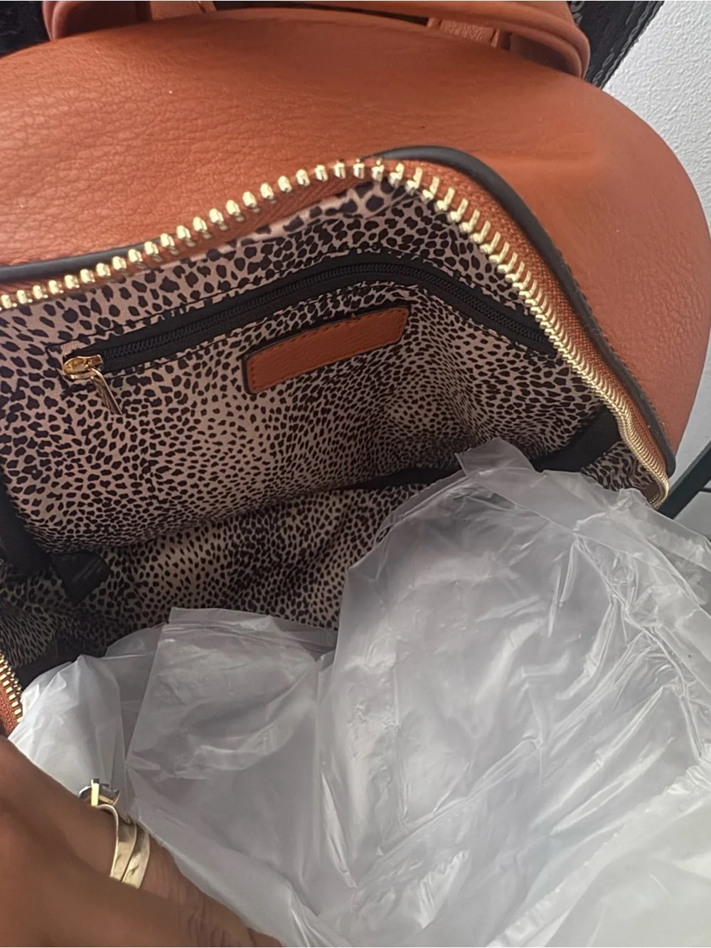 Women's Quilted Mini Backpack - Orange